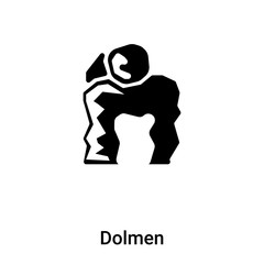 Dolmen icon vector isolated on white background, logo concept of Dolmen sign on transparent background, black filled symbol