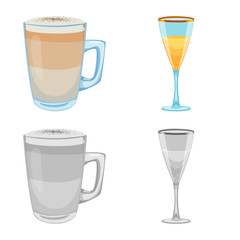 Vector design of drink and bar icon. Collection of drink and party stock symbol for web.