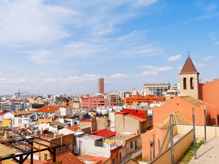 Aerial panorama of the beautiful city of Alicante. Spain.