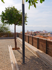Green alley with a beautiful observation deck on Alicante. Spain