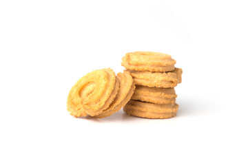 Fototapeta na wymiar Butter cookies isolated on white background.