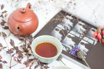 The tea ceremony and reading books