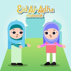 Gather On Eid Al-Adha Illustration