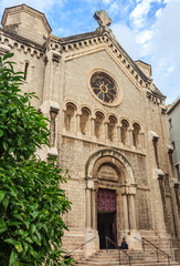 Fototapeta na wymiar Facade of 19th-century Church of Our Lady of Good Voyage in Cannes France