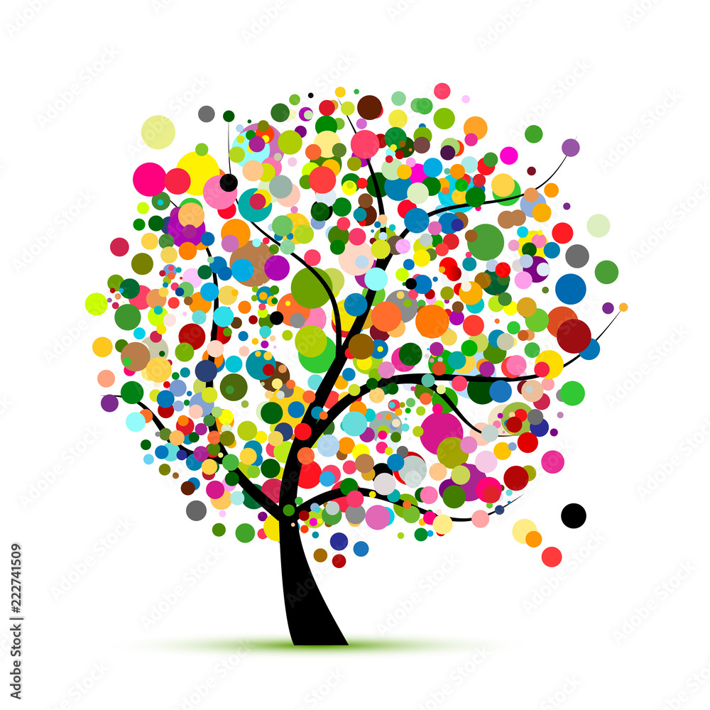Aufkleber abstract colorful tree for your design