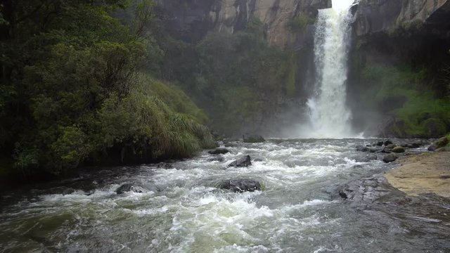 Waterfall in the Rio Pita Valley near Cotopaxi Volcano, Ecuador