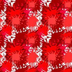 Vector Seamless Pattern, Spooky Halloween Background, Blood Splatters.