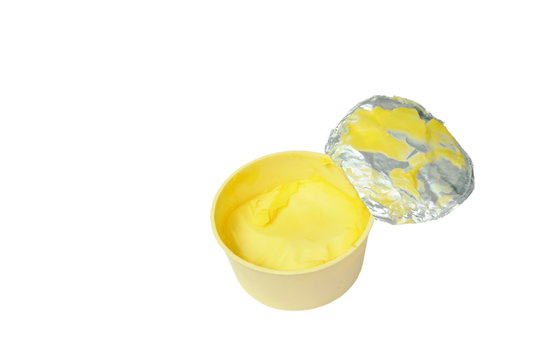 Margarine In Box Packaging On White Background