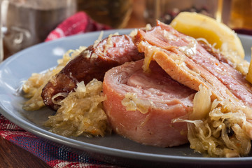 Choucroute garnie. Alsatian sauerkraut