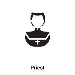 Priest icon vector isolated on white background, logo concept of Priest sign on transparent background, black filled symbol