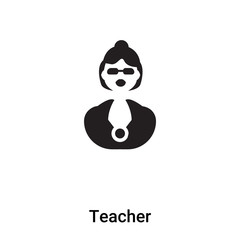 Teacher icon vector isolated on white background, logo concept of Teacher sign on transparent background, black filled symbol