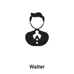 Waiter icon vector isolated on white background, logo concept of Waiter sign on transparent background, black filled symbol