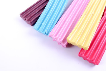 Modelling clay of different colors background
