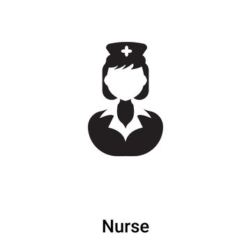 Nurse icon vector isolated on white background, logo concept of Nurse sign on transparent background, black filled symbol