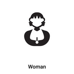 Woman icon vector isolated on white background, logo concept of Woman sign on transparent background, black filled symbol