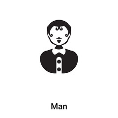 Man icon vector isolated on white background, logo concept of Man sign on transparent background, black filled symbol