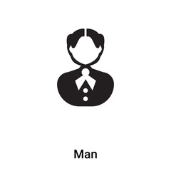 Man icon vector isolated on white background, logo concept of Man sign on transparent background, black filled symbol