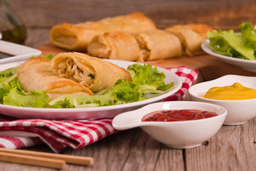 Spring rolls.
