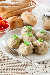 Homemade bavarian bread dumplings
