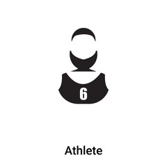 Athlete icon vector isolated on white background, logo concept of Athlete sign on transparent background, black filled symbol