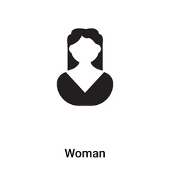 Woman icon vector isolated on white background, logo concept of Woman sign on transparent background, black filled symbol