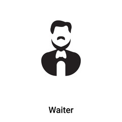 Waiter icon vector isolated on white background, logo concept of Waiter sign on transparent background, black filled symbol