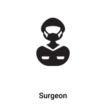 Surgeon icon vector isolated on white background, logo concept of Surgeon sign on transparent background, black filled symbol