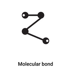 Molecular bond icon vector isolated on white background, logo concept of Molecular bond sign on transparent background, black filled symbol