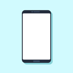Flat mobile phone device. Modern smartphone template for applications, wireless cell calls and smart apps vector illustration