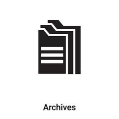 Archives icon vector isolated on white background, logo concept of Archives sign on transparent background, black filled symbol