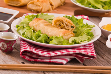 Spring rolls.