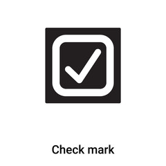 Check mark icon vector isolated on white background, logo concept of Check mark sign on transparent background, black filled symbol
