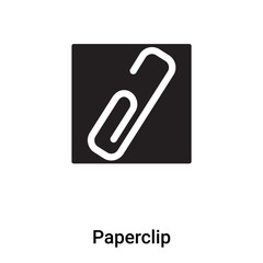 Paperclip icon vector isolated on white background, logo concept of Paperclip sign on transparent background, black filled symbol