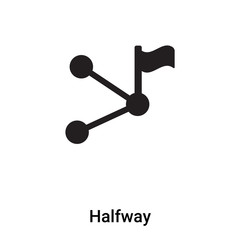 Halfway icon vector isolated on white background, logo concept of Halfway sign on transparent background, black filled symbol