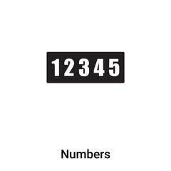 Numbers icon vector isolated on white background, logo concept of Numbers sign on transparent background, black filled symbol