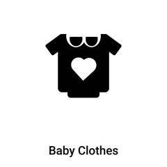 Baby Clothes icon vector isolated on white background, logo concept of Baby Clothes sign on transparent background, black filled symbol