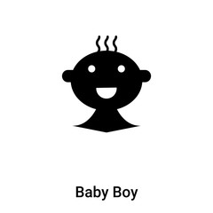 Baby Boy icon vector isolated on white background, logo concept of Baby Boy sign on transparent background, black filled symbol