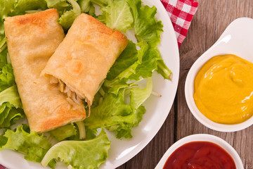 Spring rolls.