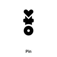 Pin icon vector isolated on white background, logo concept of Pin sign on transparent background, black filled symbol