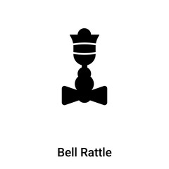 Bell Rattle icon vector isolated on white background, logo concept of Bell Rattle sign on transparent background, black filled symbol
