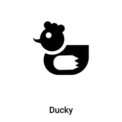 Ducky icon vector isolated on white background, logo concept of Ducky sign on transparent background, black filled symbol