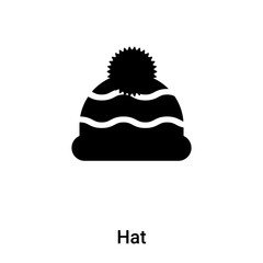 Hat icon vector isolated on white background, logo concept of Hat sign on transparent background, black filled symbol
