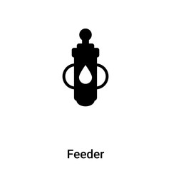 Feeder icon vector isolated on white background, logo concept of Feeder sign on transparent background, black filled symbol