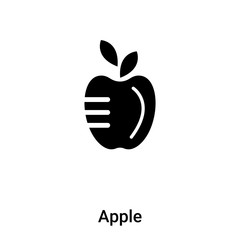 Apple icon vector isolated on white background, logo concept of Apple sign on transparent background, black filled symbol