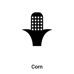 Corn icon vector isolated on white background, logo concept of Corn sign on transparent background, black filled symbol