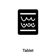 Tablet icon vector isolated on white background, logo concept of Tablet sign on transparent background, black filled symbol