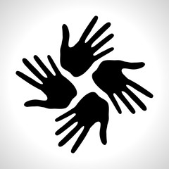 Obraz premium Hand Print icon. Vector illustration. Logo element.