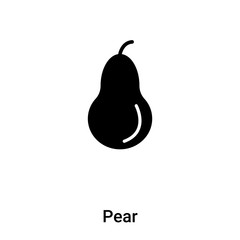 Pear icon vector isolated on white background, logo concept of Pear sign on transparent background, black filled symbol