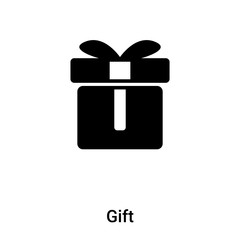 Gift icon vector isolated on white background, logo concept of Gift sign on transparent background, black filled symbol