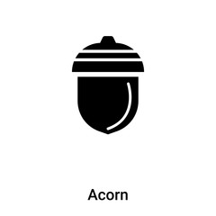 Acorn icon vector isolated on white background, logo concept of Acorn sign on transparent background, black filled symbol
